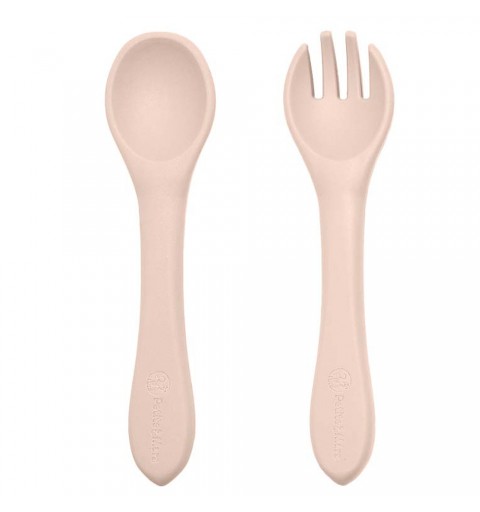 Petite& Mars Take&Match - silikonowe sztućce 6m+ | Desert Sand